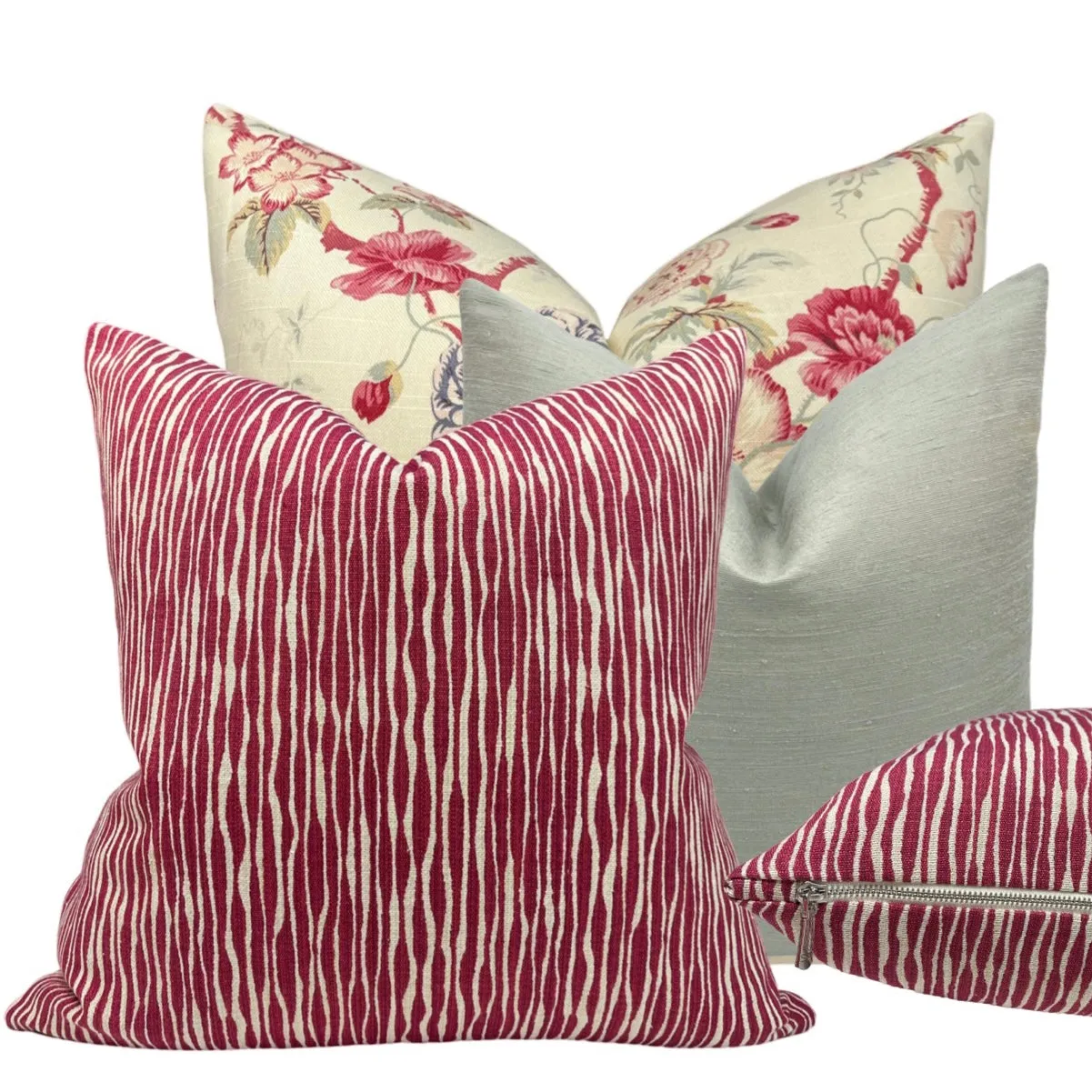 Hot Pink Abstract Stripes Pillow Cover