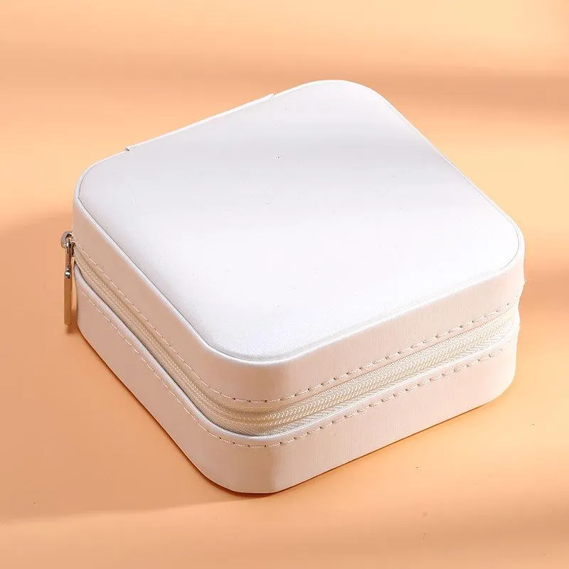 Jewelry Storage Box Portable Earrings Ring PU Leather Holders Case