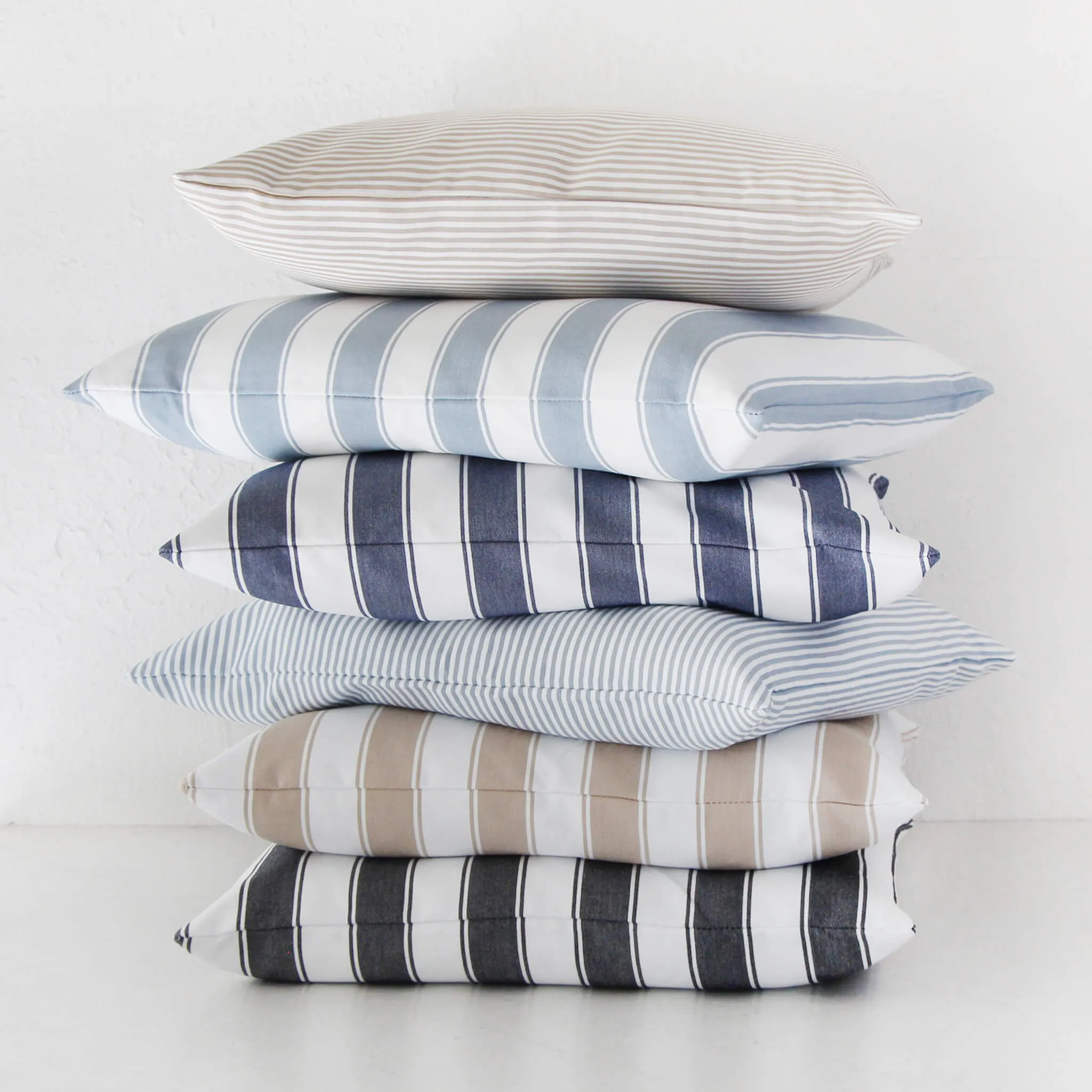 JOHAN REGENCY STRIPE CUSHION BUNDLE X2 |  60 X 60  |  STONE