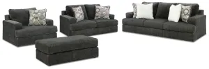 Karinne Sofa, Loveseat, Chair and Ottoman in Smoke