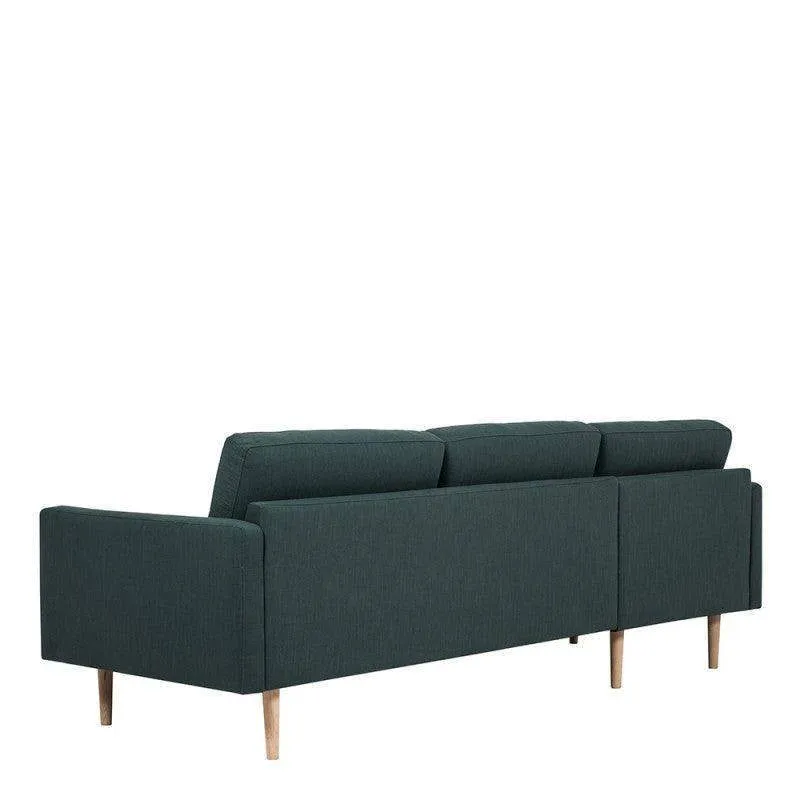 Larvik Chaiselongue Corner Sofa  - Dark Green, Oak Legs