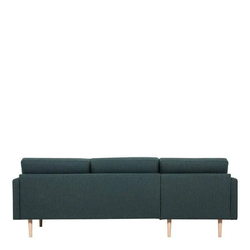 Larvik Chaiselongue Corner Sofa  - Dark Green, Oak Legs