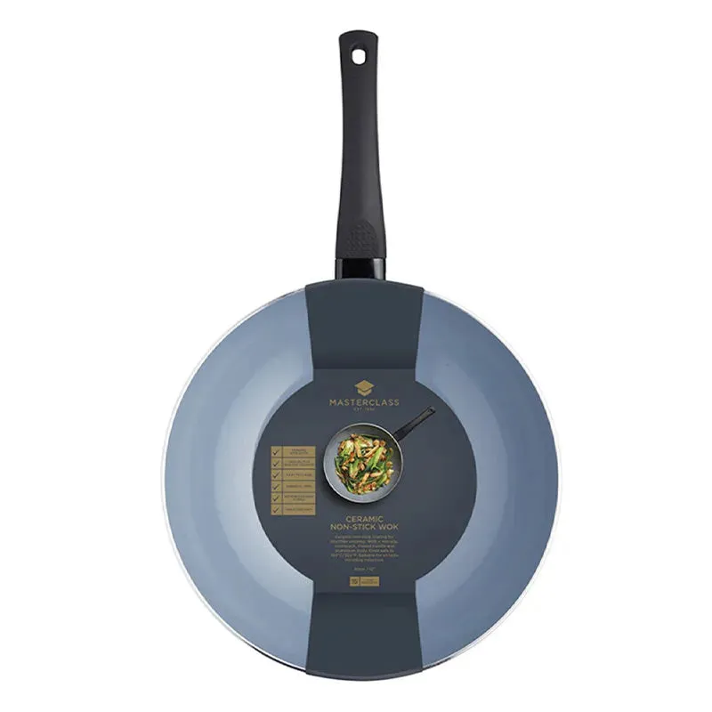 MasterClass Posh Crepe Pan Cooking Wok | 12 x 19 x 5 inches