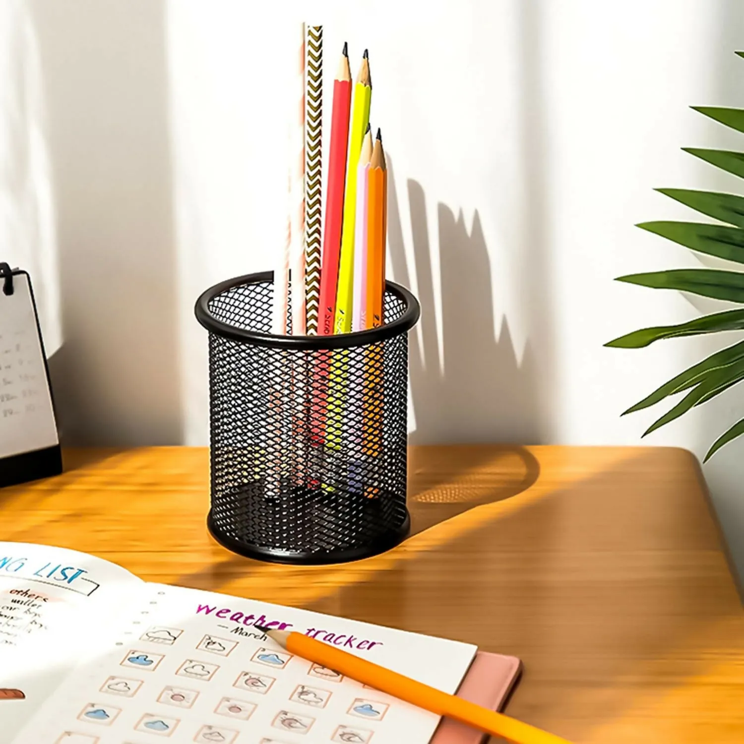 Mesh Pen Pencil Holder Organizer for Desk Office & School (2 Pcs,MultiColours)