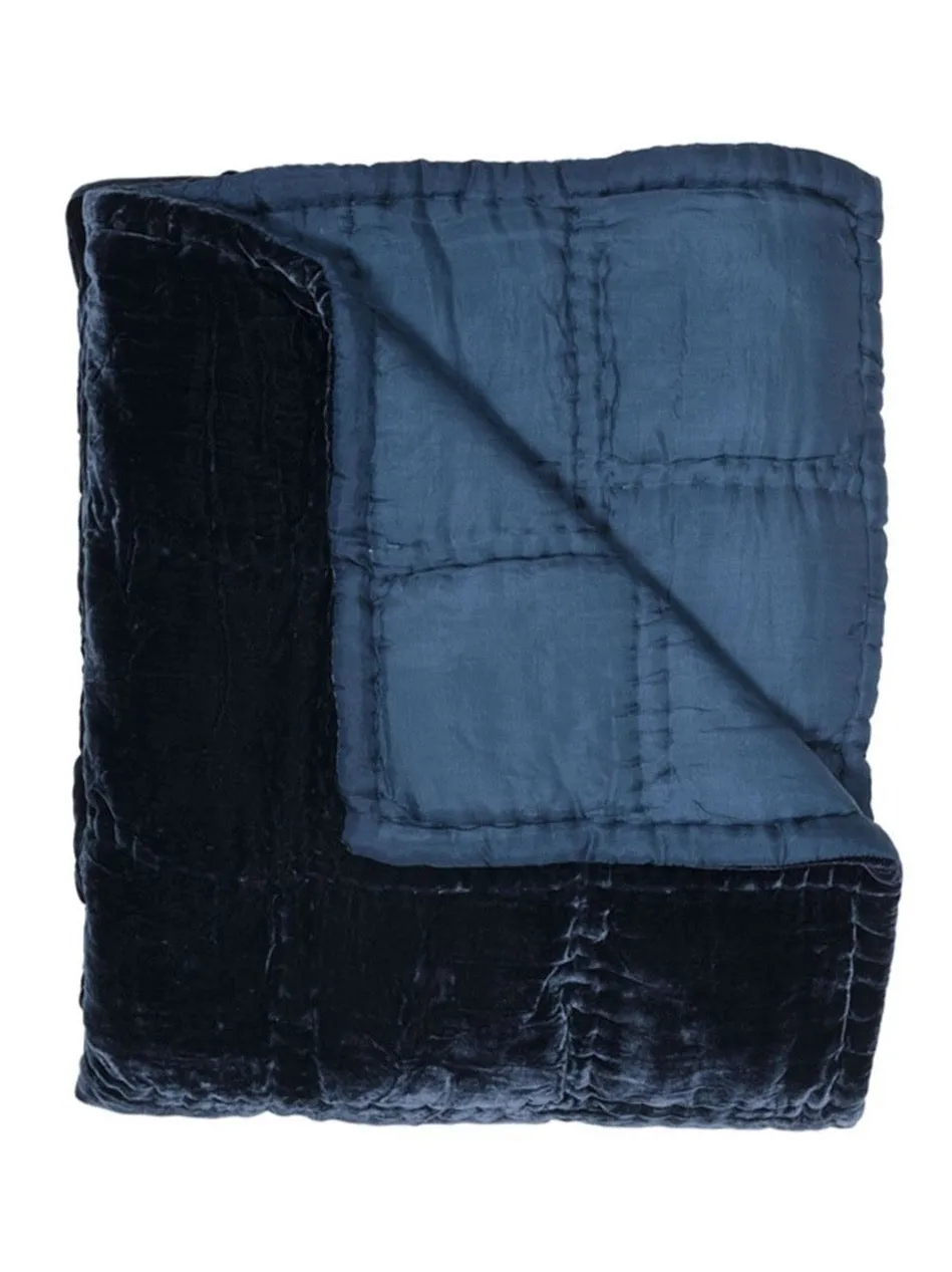 Midnight Silk Velvet Coverlet