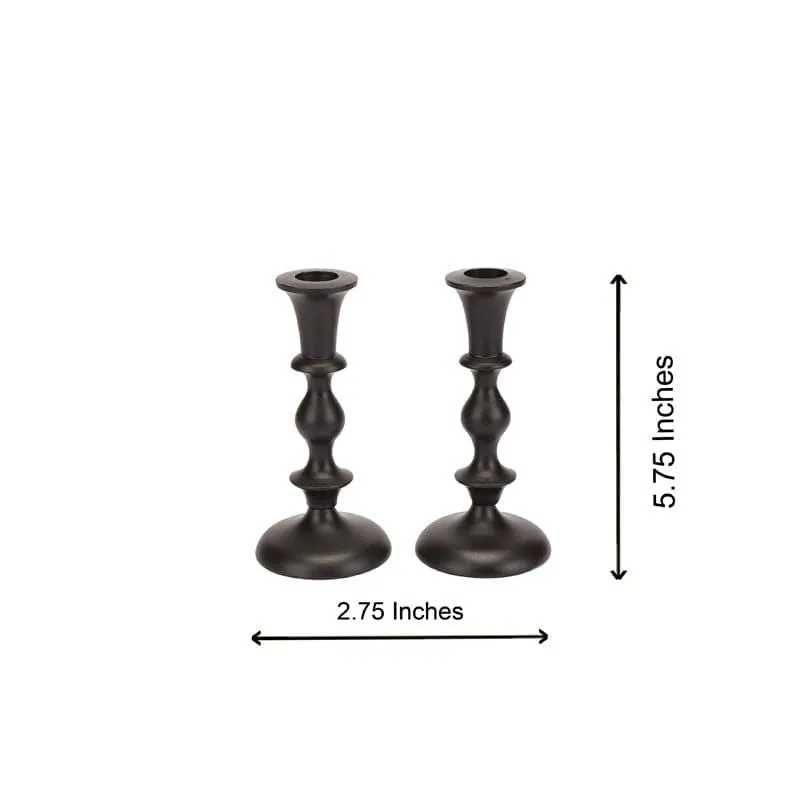 Morgera Candle Holder (Black) - Set Of Two