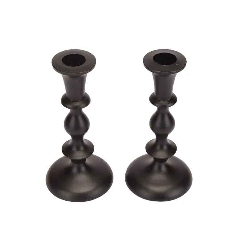 Morgera Candle Holder (Black) - Set Of Two