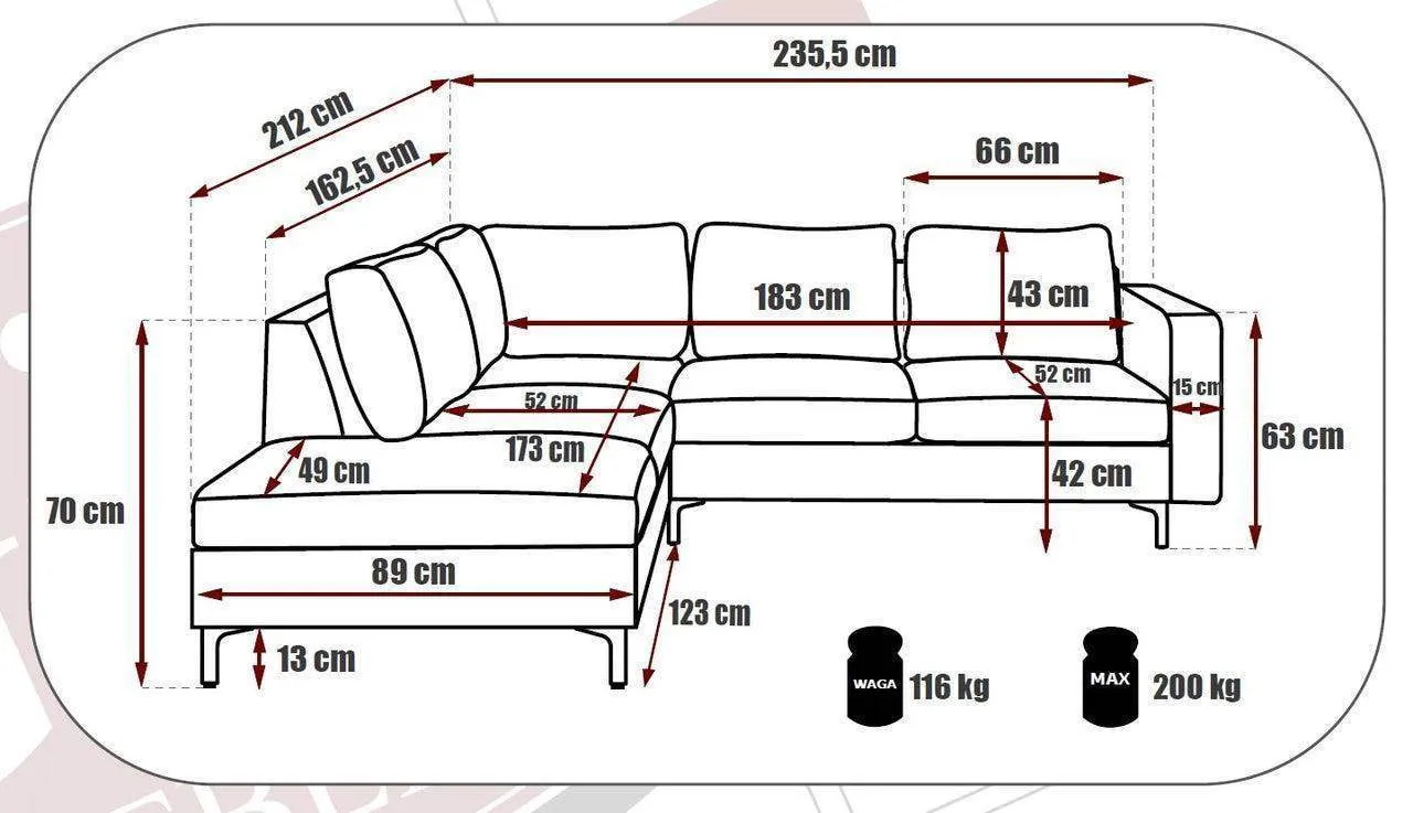 Orlando Wood Corner Sofa