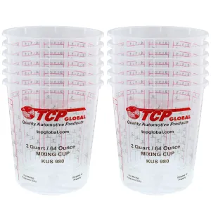 Pack of 12 - Mix Cups - Half Gallon size - 64 ounce Volume Paint and Epoxy Mixing Cups - Mix Cups Are Calibrated with Multiple Mixing Ratios