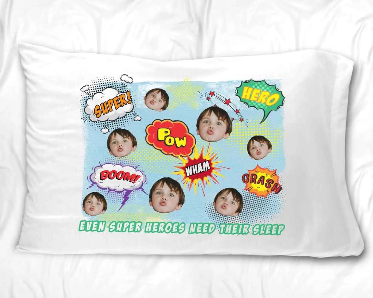 Personalized Super Hero Photo Pillowcase