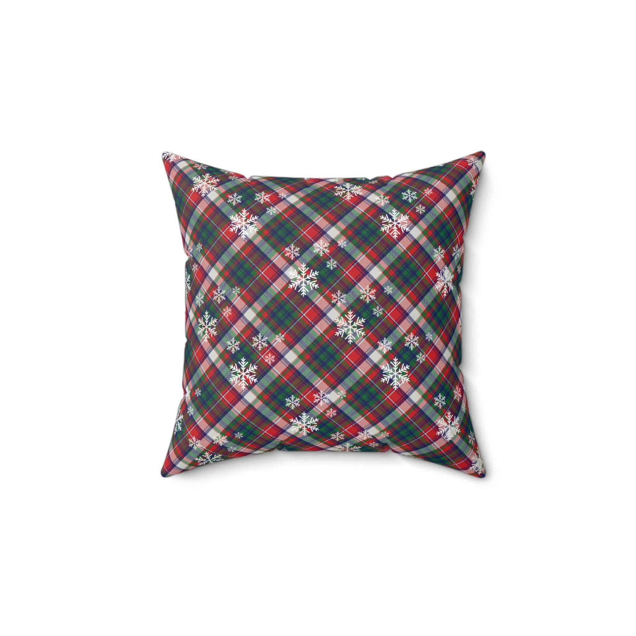 Plaid Snowflake Throw Pillow | Rustic Christmas Home Decor