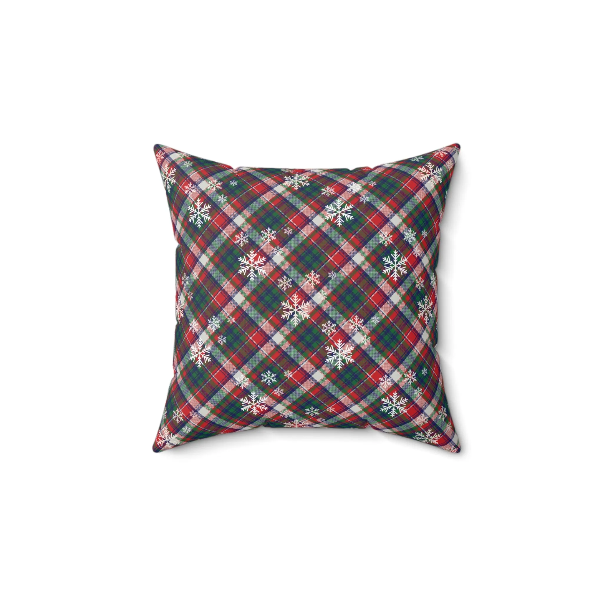 Plaid Snowflake Throw Pillow | Rustic Christmas Home Decor