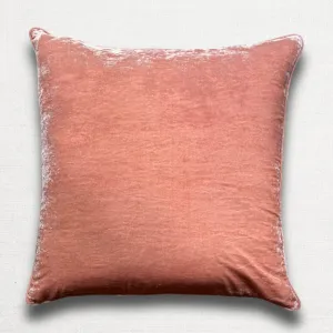 Plain Silk Velvet Cushion in Old Rose