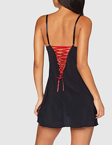 Pour Moi Amour Luxe Chemise, Black Scarlet