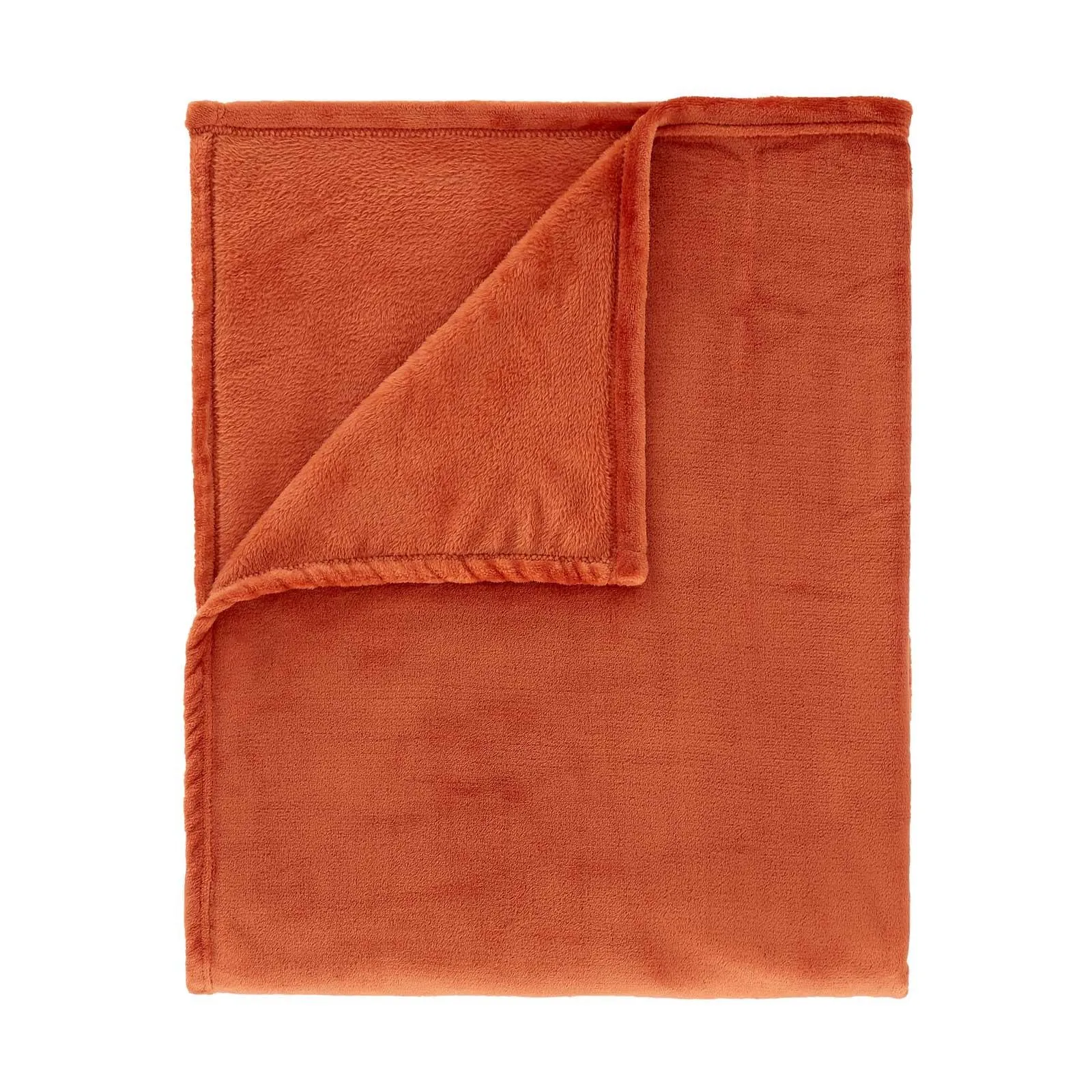 Raschel Velvet Touch Throw Burnt Orange