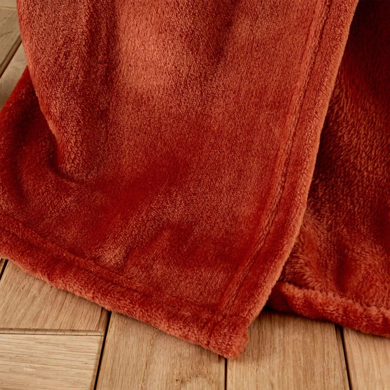 Raschel Velvet Touch Throw Burnt Orange