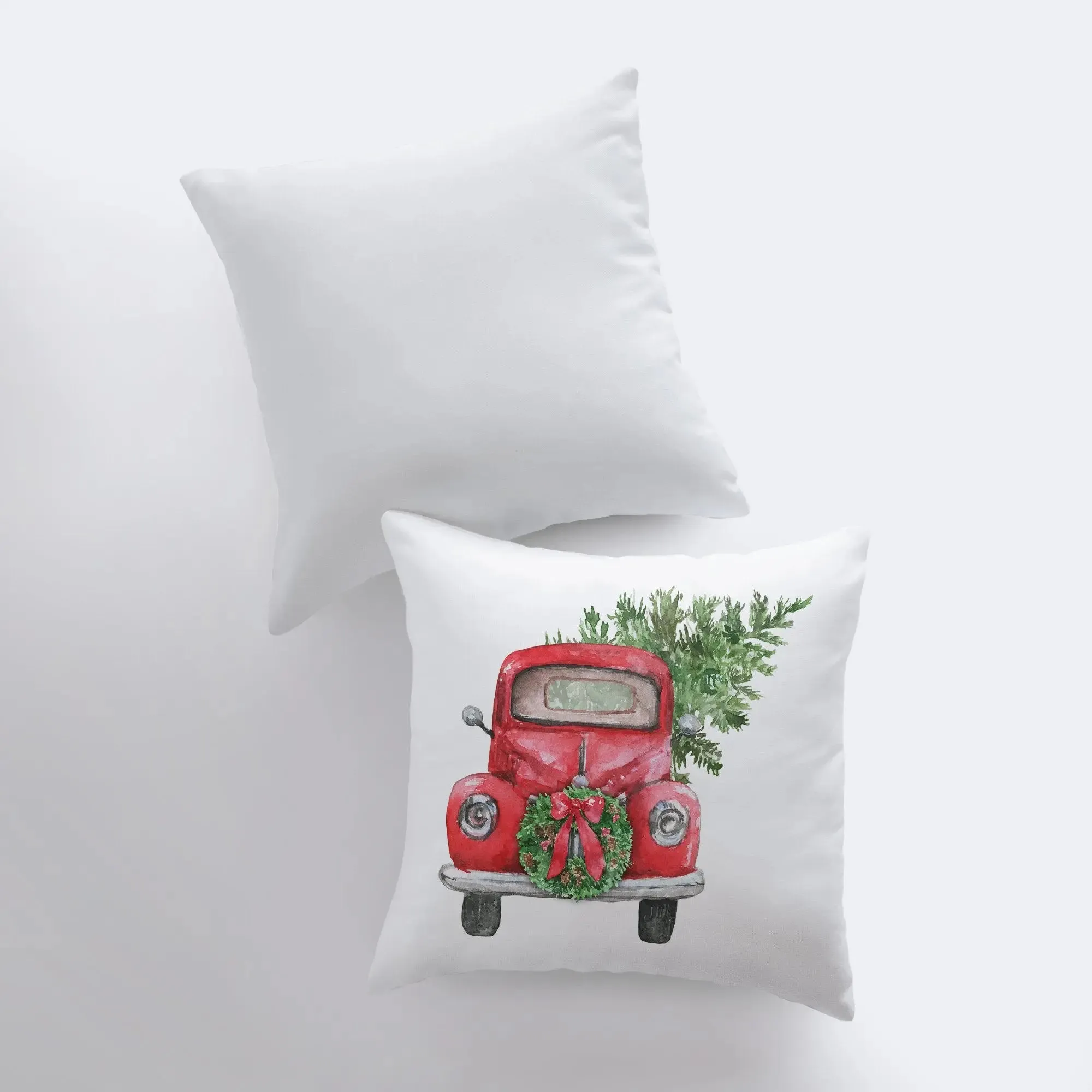 Red Christmas Truck Front | Pillow Cover | Red Truck | Christmas Decor | Throw Pillow | Home Decor | Rustic Christmas Decor | Rustic Home Decor