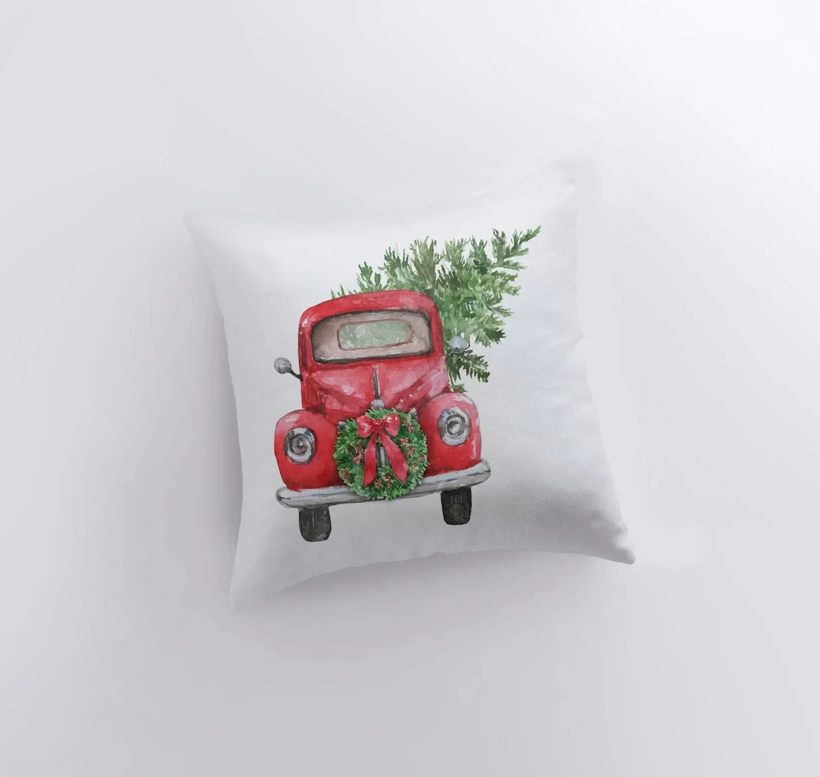 Red Christmas Truck Front | Pillow Cover | Red Truck | Christmas Decor | Throw Pillow | Home Decor | Rustic Christmas Decor | Rustic Home Decor