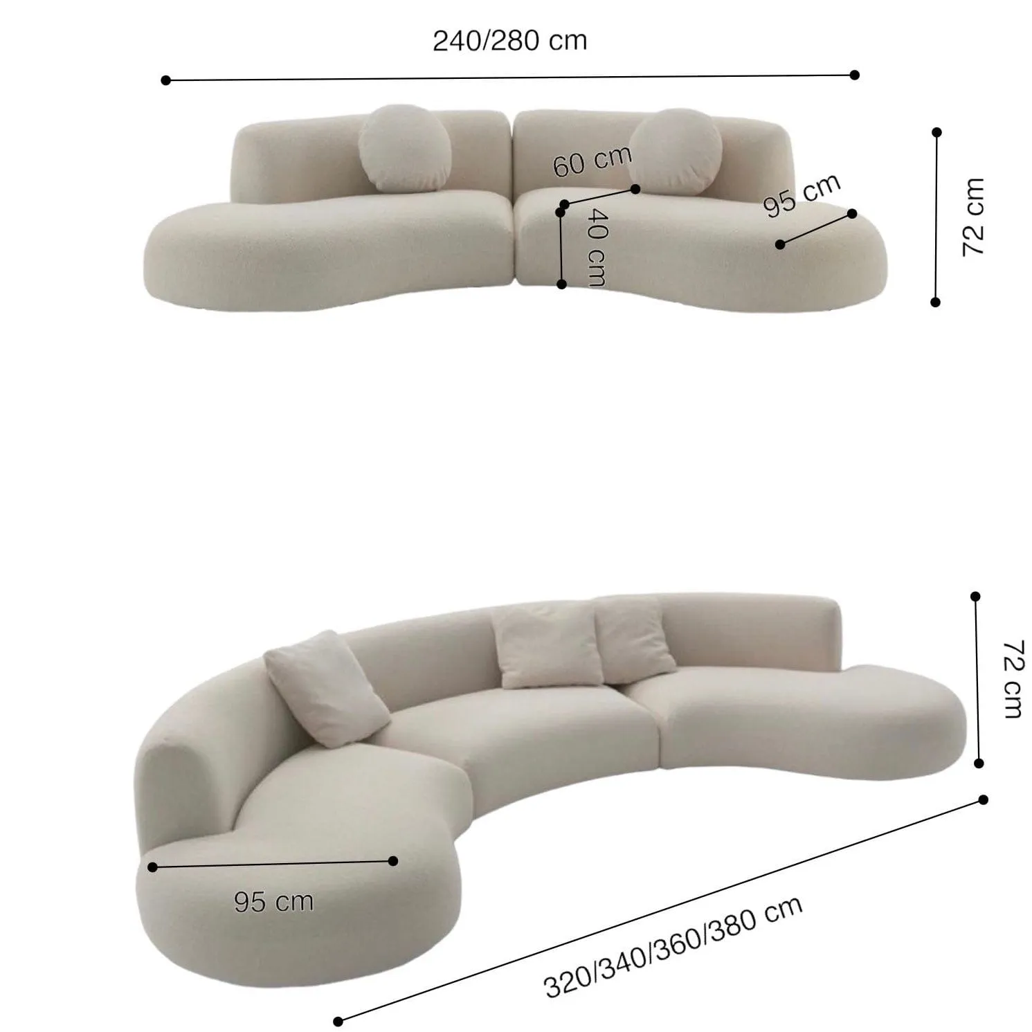 Regalia Boucle Curve Sofa