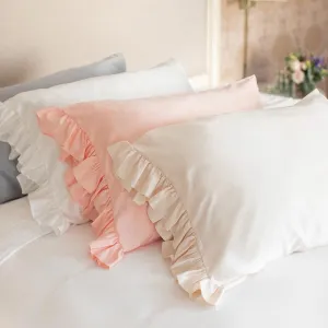 Ruffled Silky King Pillowcases