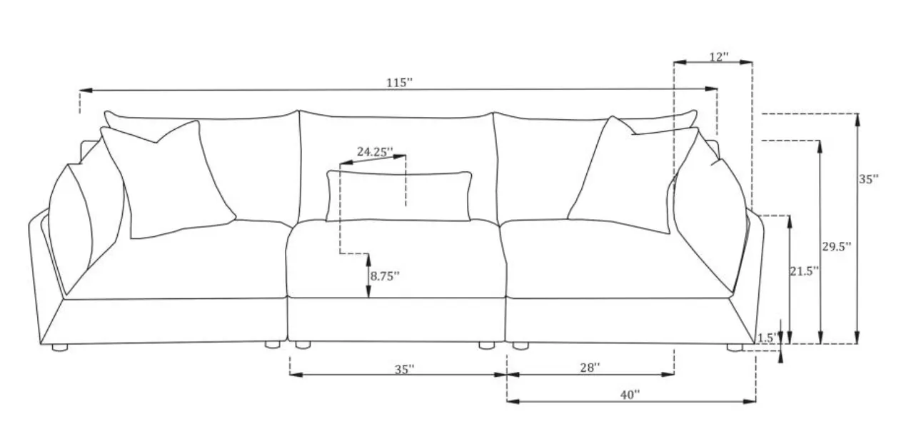 Sasha 3 Piece Sofa