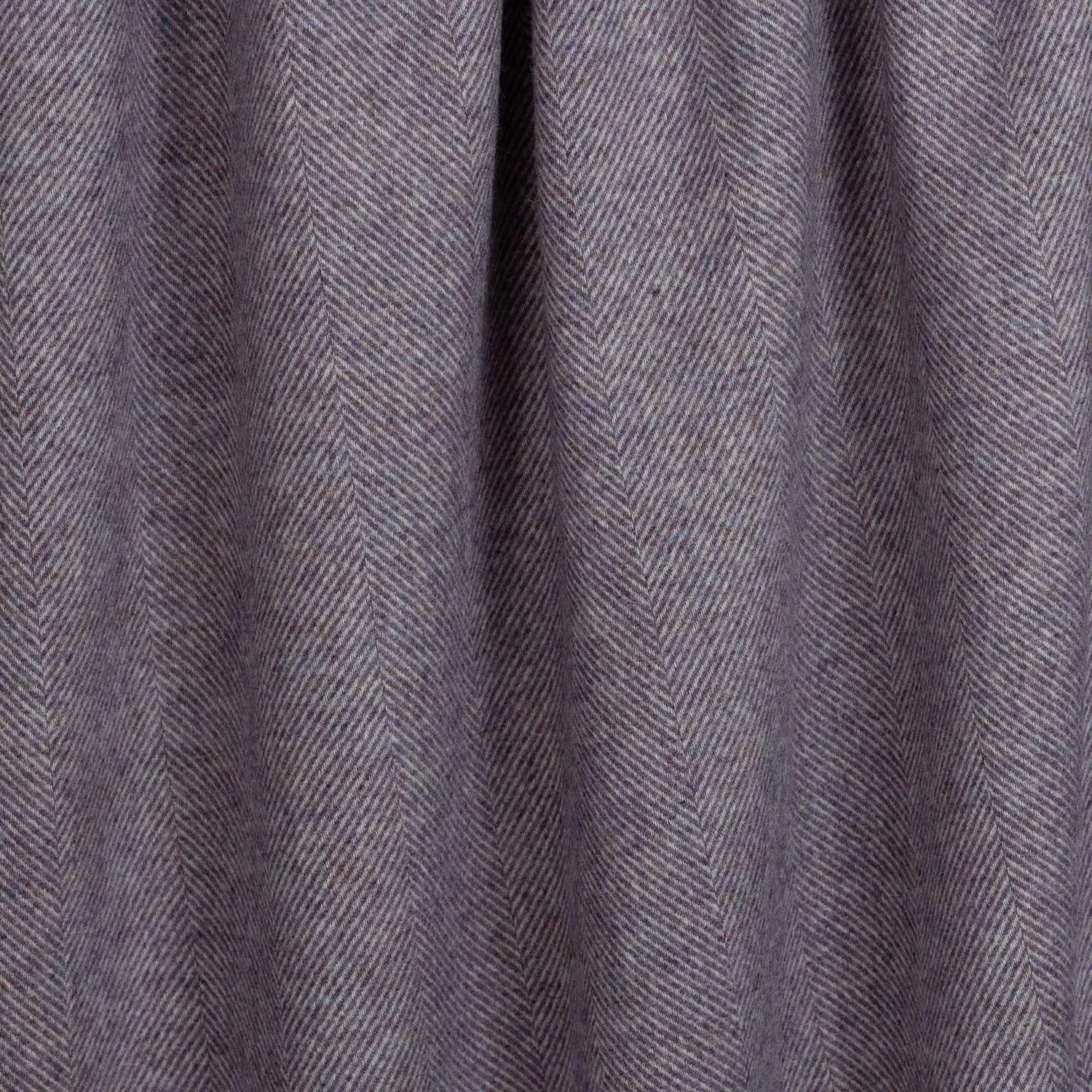 Shetland Wool Herringbone Throw - Mulberry