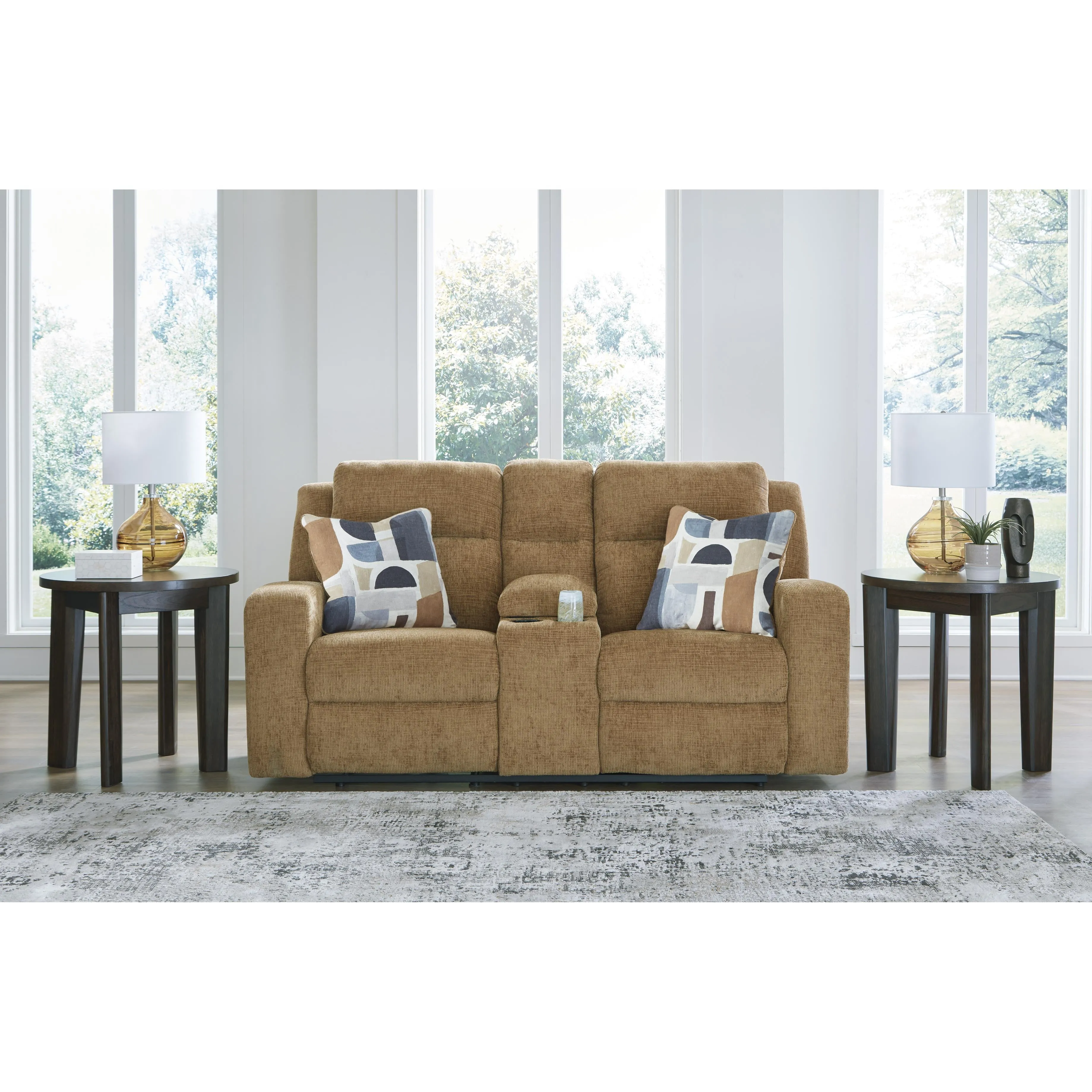 Signature Design by Ashley Kanlow Reclining Fabric Loveseat with Console 3860594C