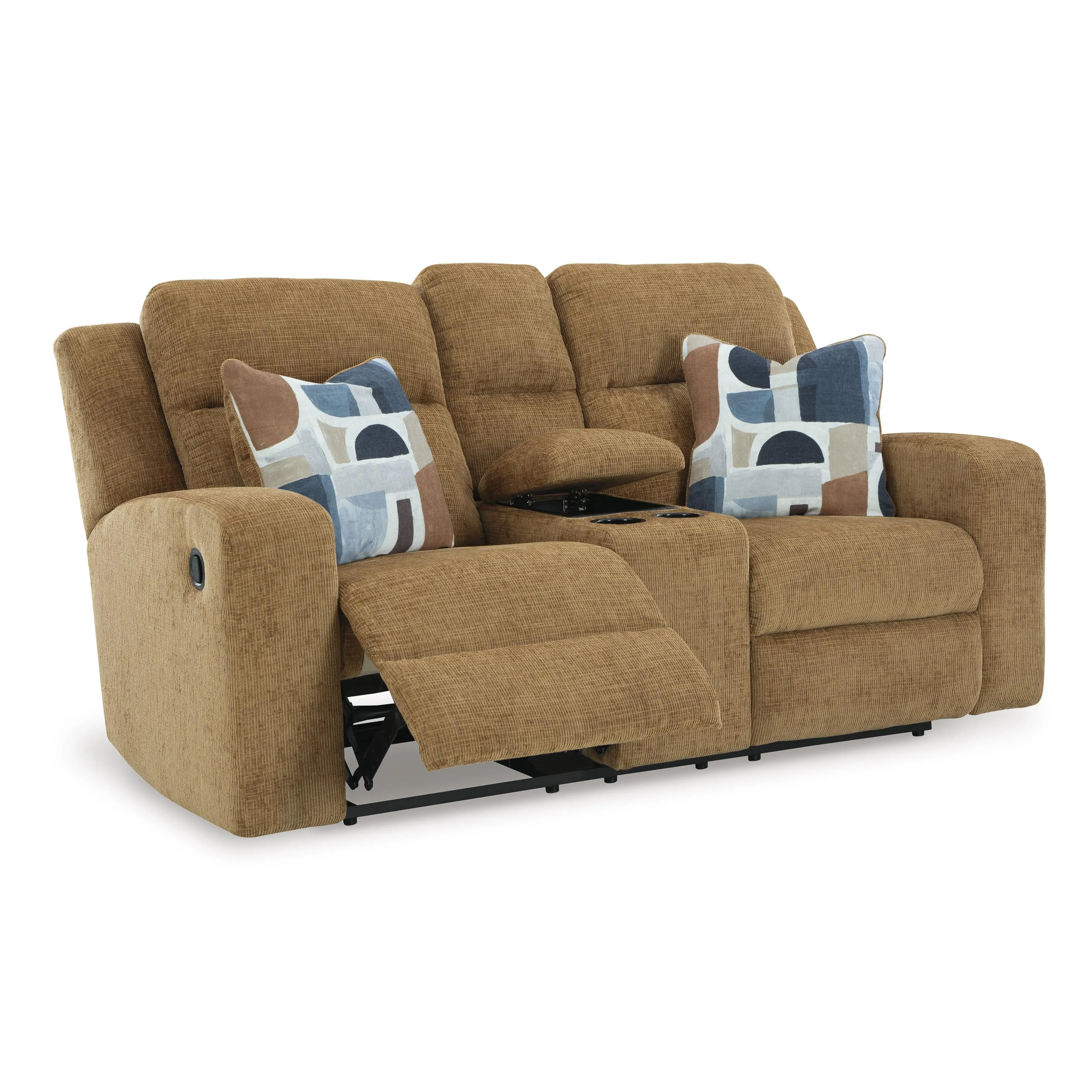 Signature Design by Ashley Kanlow Reclining Fabric Loveseat with Console 3860594C