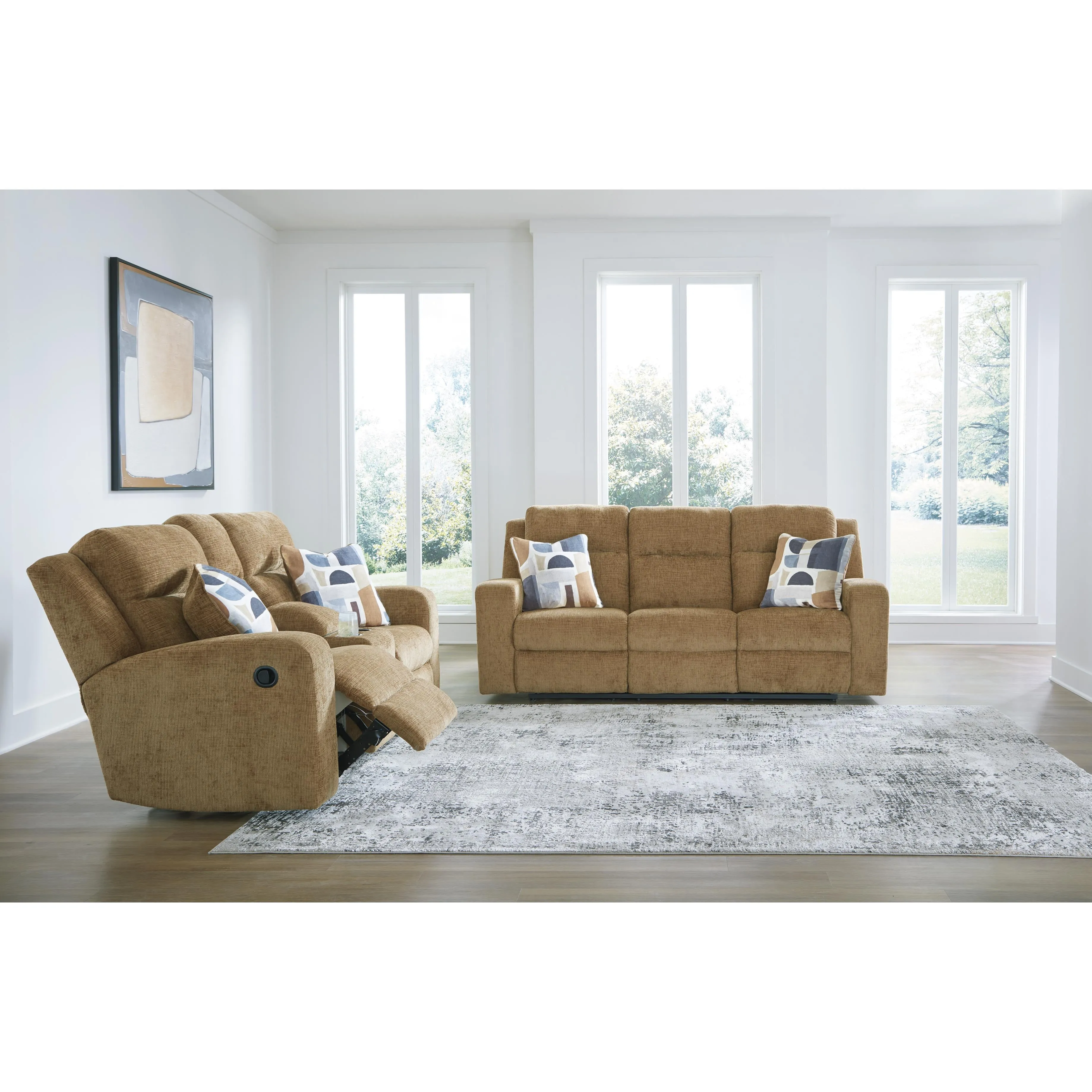 Signature Design by Ashley Kanlow Reclining Fabric Loveseat with Console 3860594C