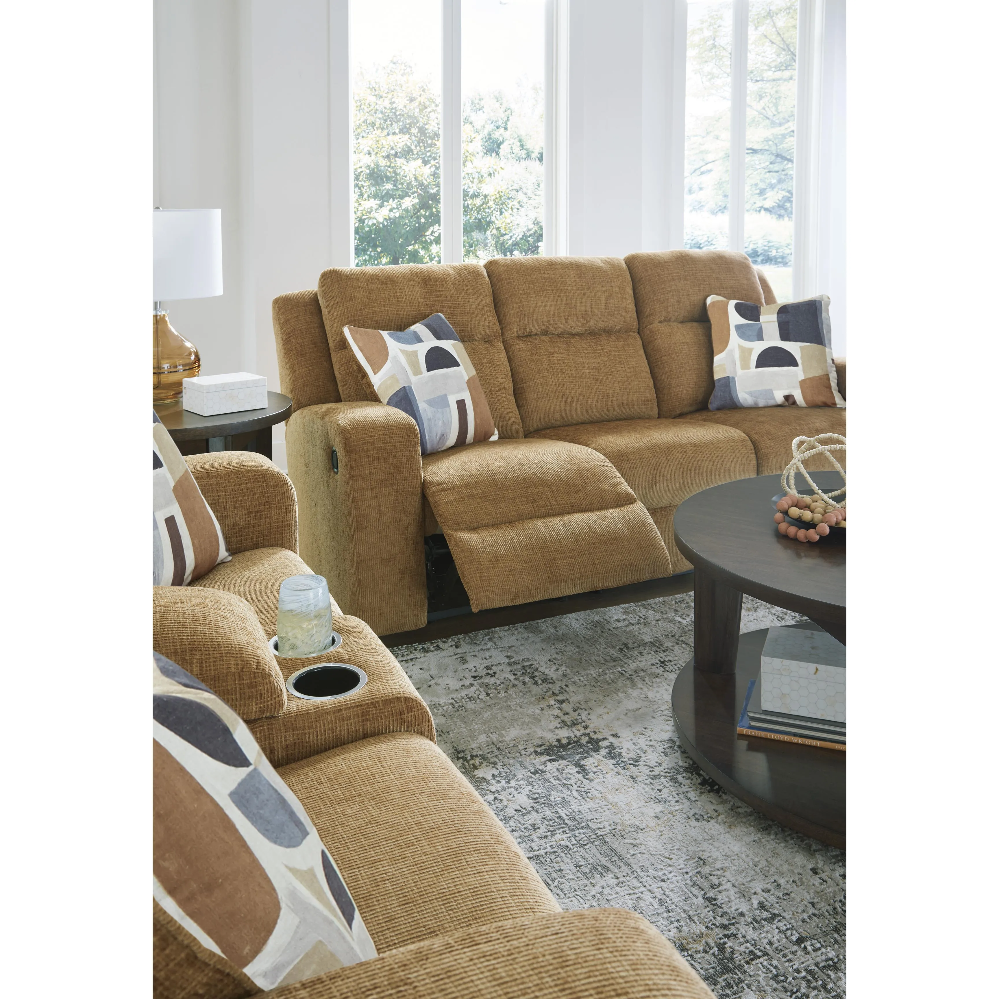 Signature Design by Ashley Kanlow Reclining Fabric Loveseat with Console 3860594C