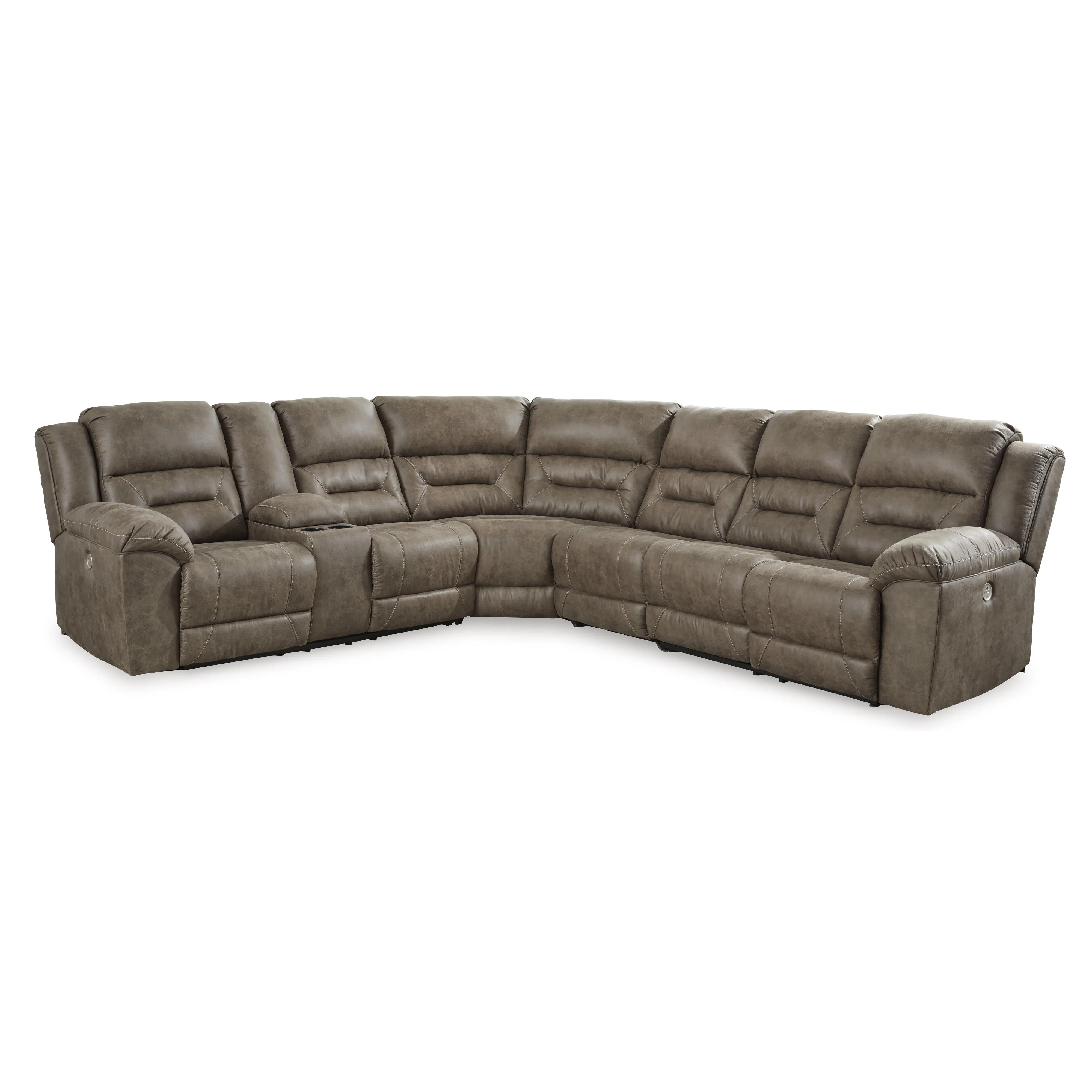 Signature Design by Ashley Ravenel Power Reclining Leather Look 4 pc Sectional 8310601C/8310677C/8310646C/8310675C