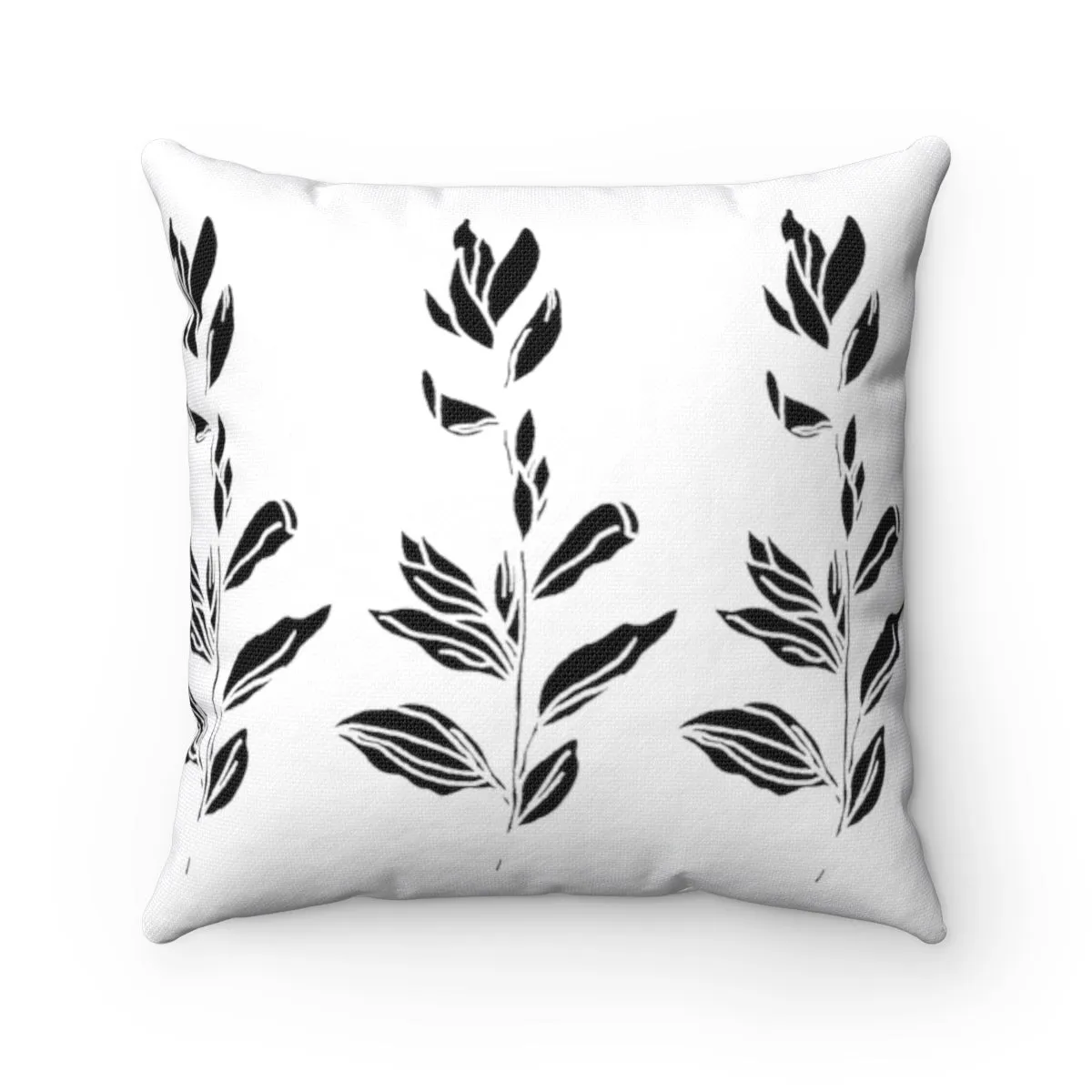 Spun Polyester Square Pillow Branch With Leaves