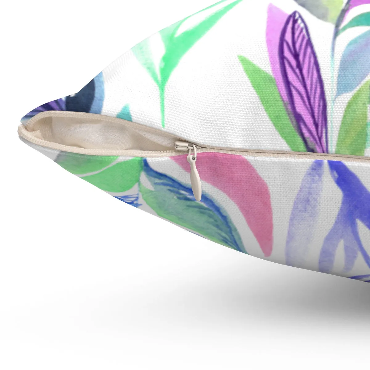 Spun Polyester Square Pillow Colorful Branches