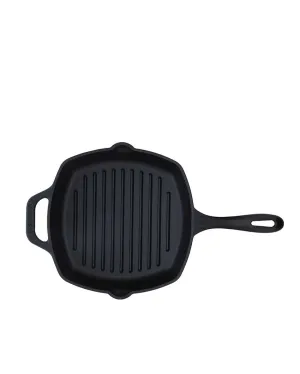 Square Cast Iron Grill Pan Non-GMO Flaxseed Oil | Safe For All Cooktops | 11 x 17 inches