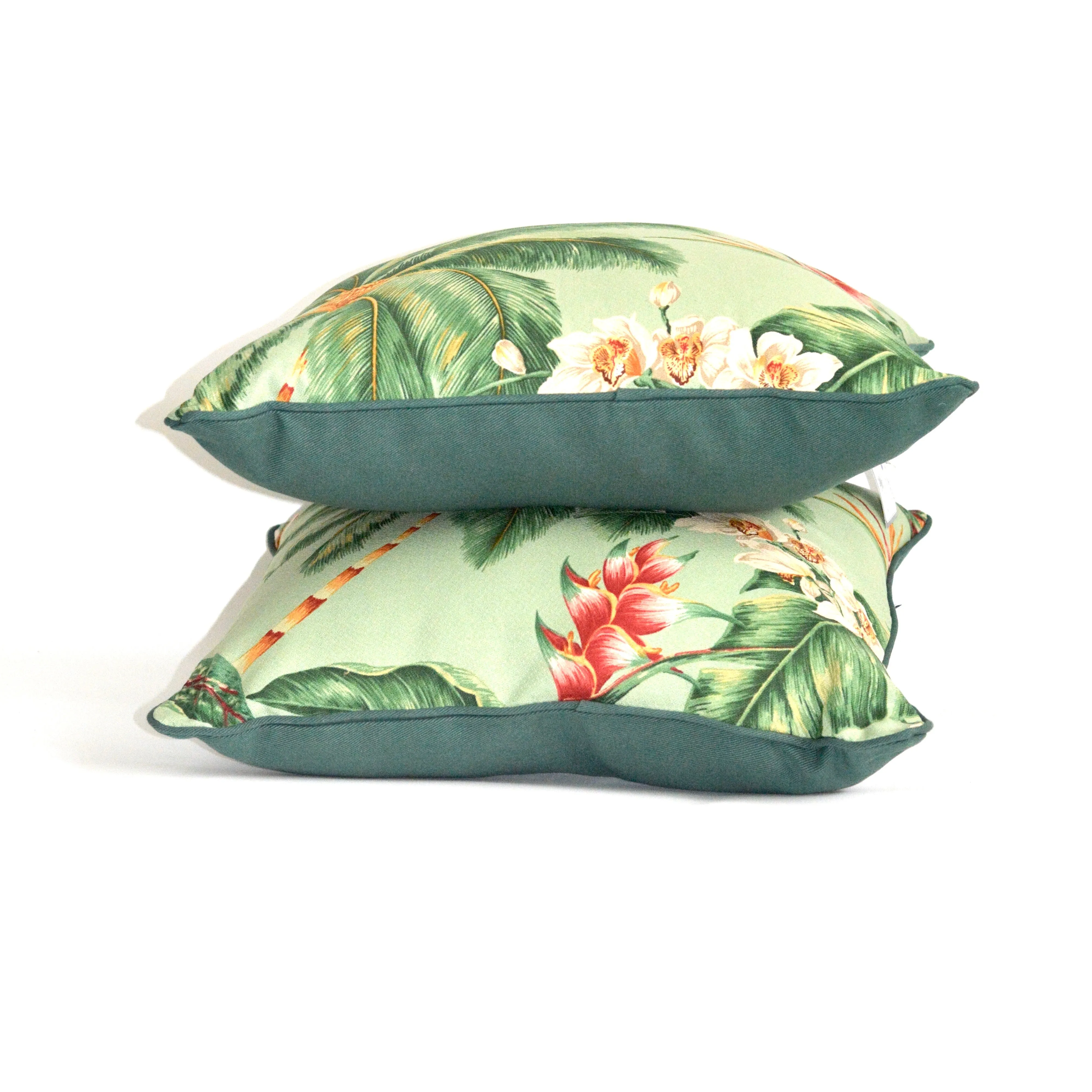 Tropical Green Floral Cushion - Medium