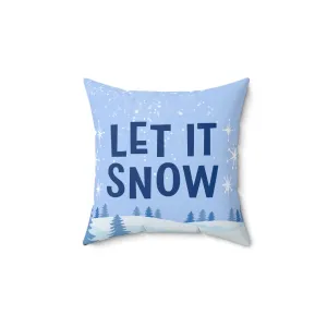 TRYKID Logo Let It Snow with Snow Pattern Spun Polyester Square Pillow