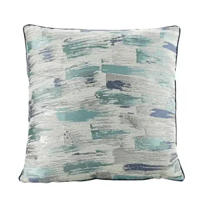 Turquoise and Blue Abstract Throw Cushion