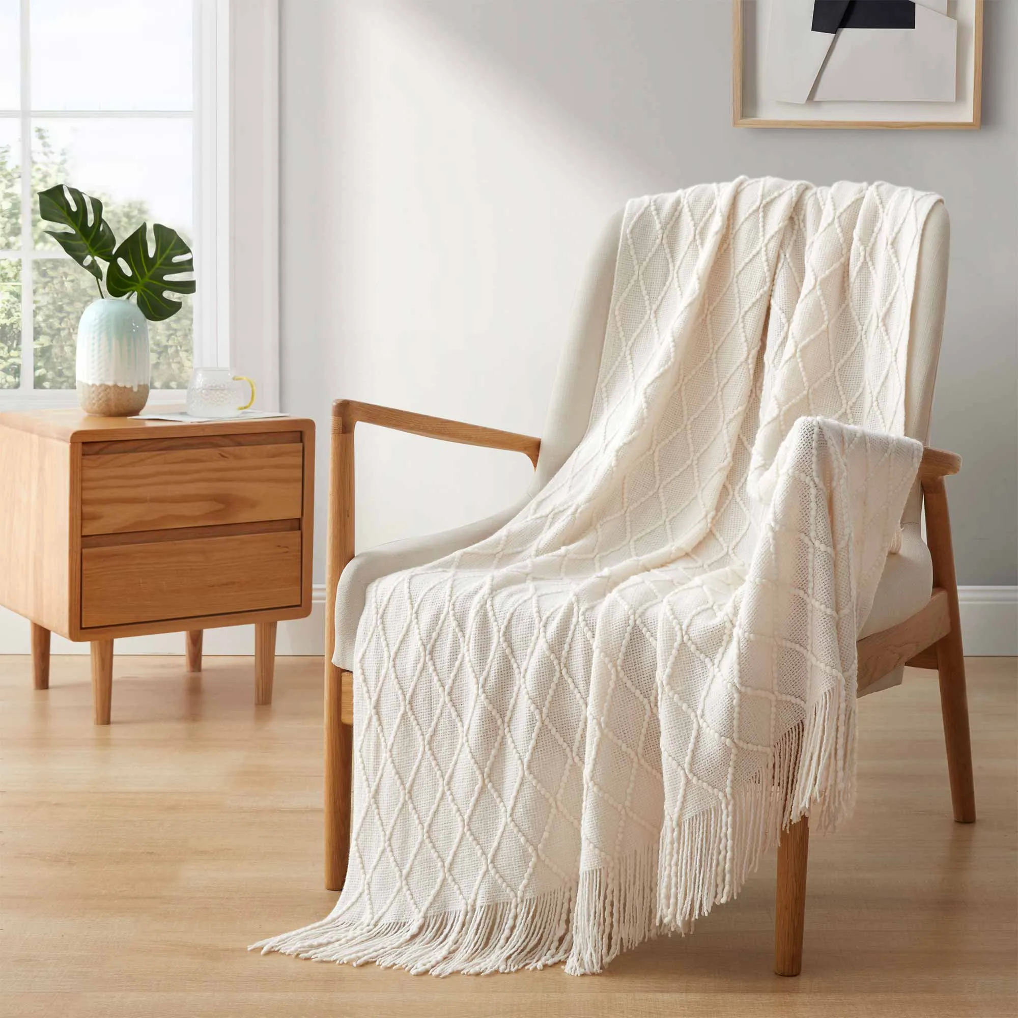 Ultra Soft Knitted Throw Blanket 50″ x 60″