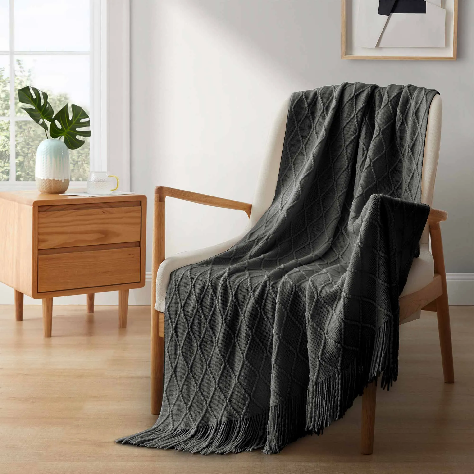 Ultra Soft Knitted Throw Blanket 50″ x 60″