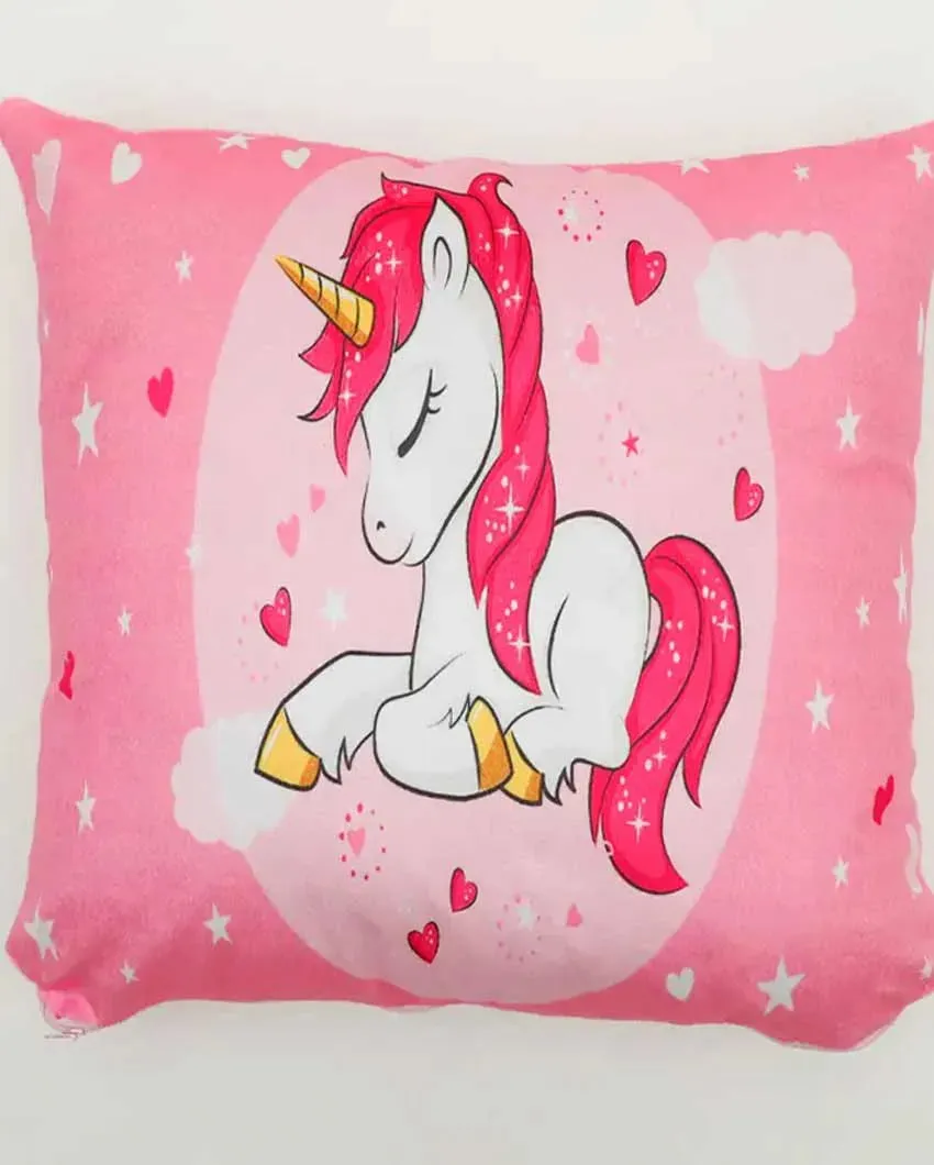 Unicorn Raising Cushion Cover | Set Of 5 | 12 x 12 Inches