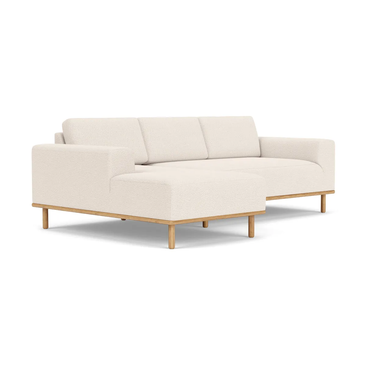 Vilmar Boucle Left Chaise Sofa (Oak, Cream)