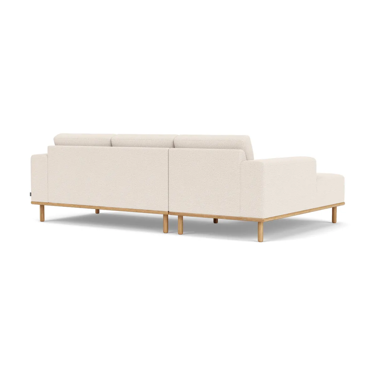 Vilmar Boucle Left Chaise Sofa (Oak, Cream)