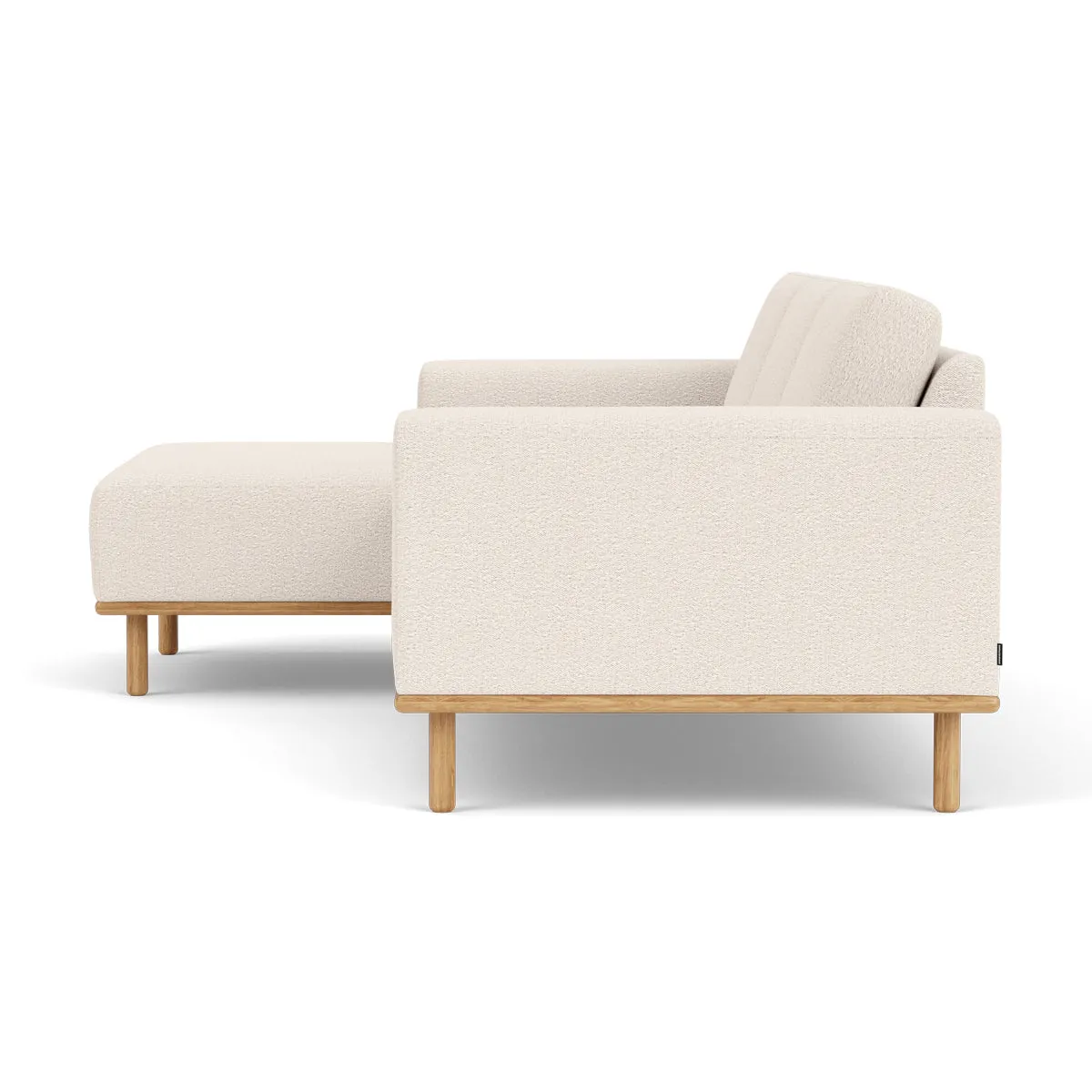 Vilmar Boucle Left Chaise Sofa (Oak, Cream)