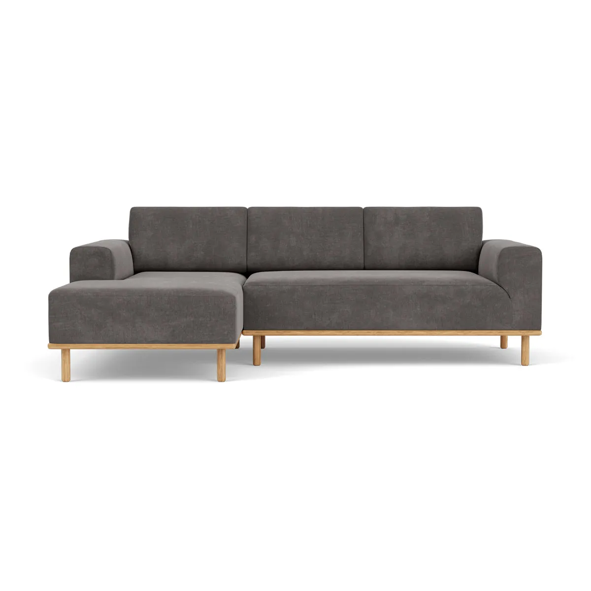 Vilmar Fabric Left Chaise Sofa (Oak, Steel Grey)