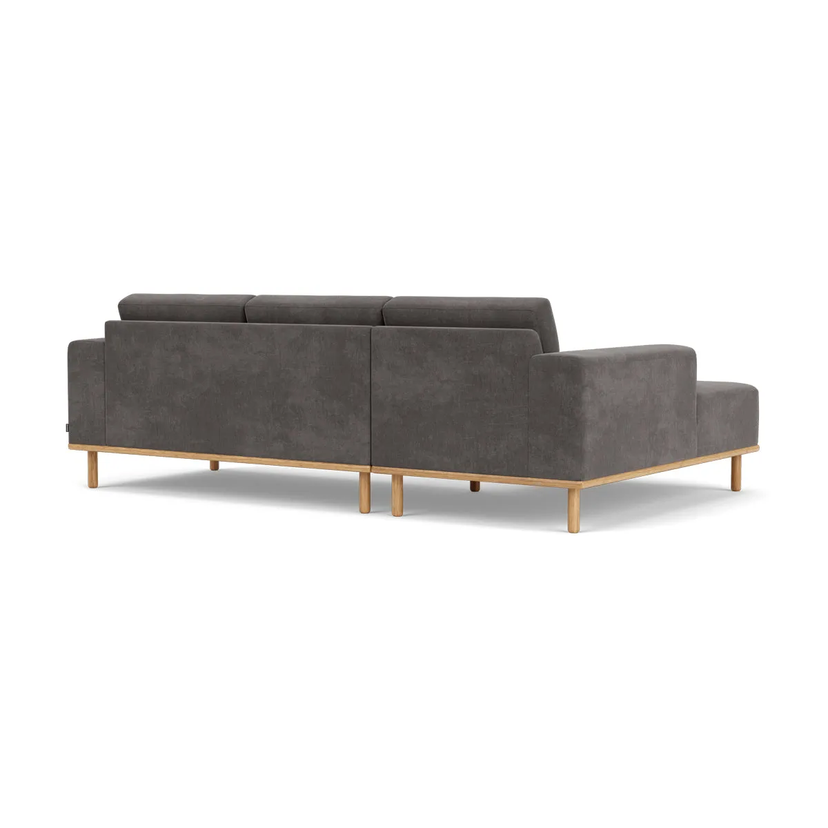 Vilmar Fabric Left Chaise Sofa (Oak, Steel Grey)