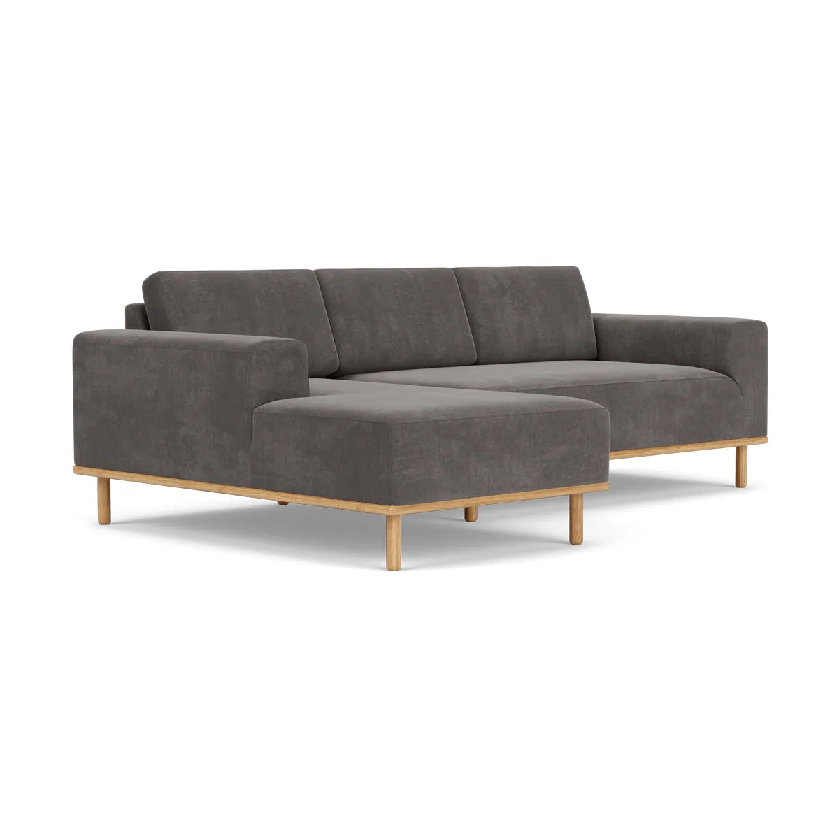 Vilmar Fabric Left Chaise Sofa (Oak, Steel Grey)