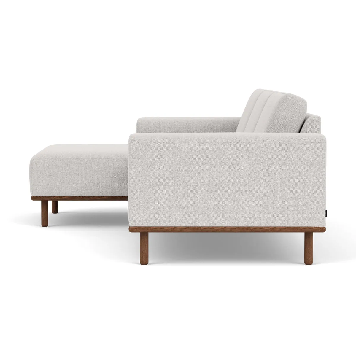 Vilmar Fabric Left Chaise Sofa (Walnut Natural, Cool Grey Weave)