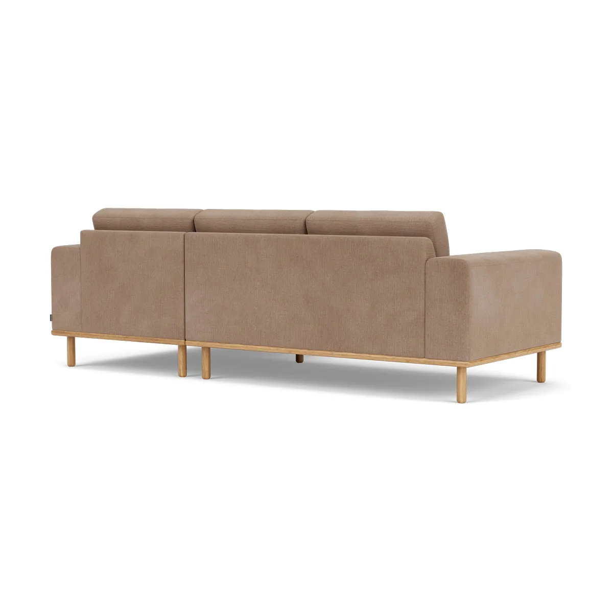 Vilmar Fabric Right Chaise Sofa (Oak, Caramel)