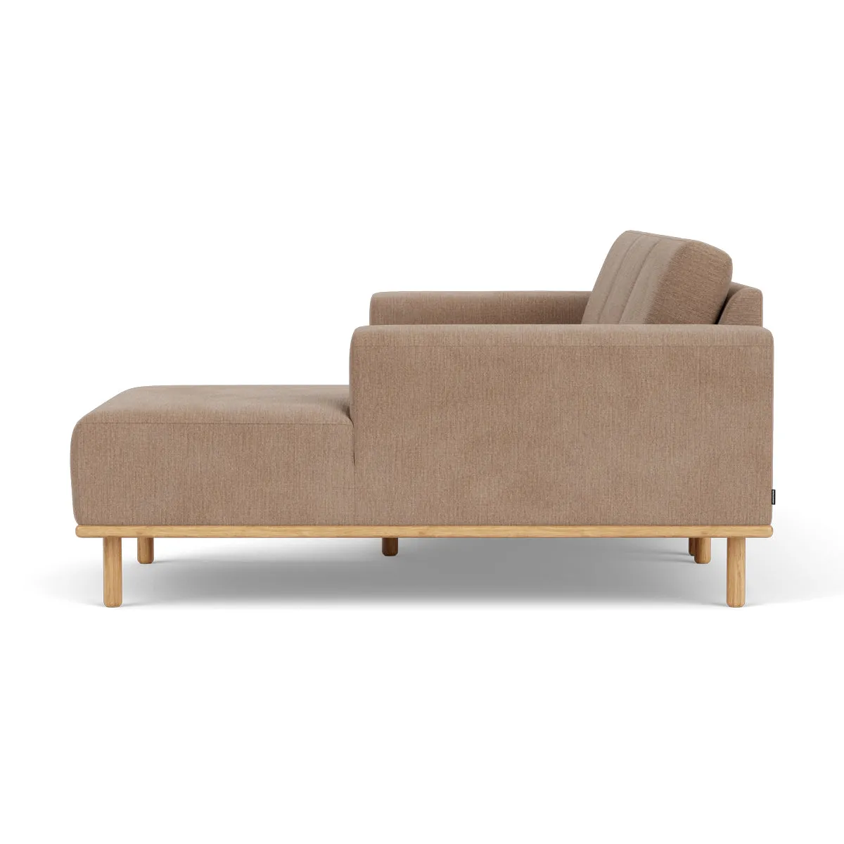 Vilmar Fabric Right Chaise Sofa (Oak, Caramel)