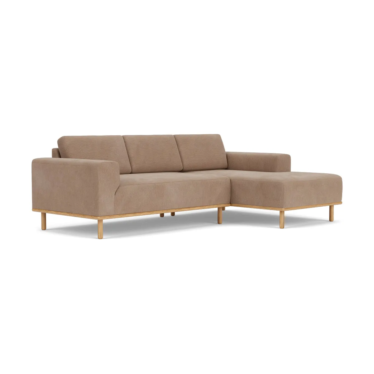 Vilmar Fabric Right Chaise Sofa (Oak, Caramel)